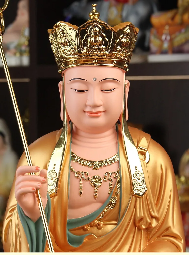 Wholesale Buddhism figure ksitigarbha bodhisattva buddha HOME temple clan hall protection Propitious Prosperity safety statue view 4