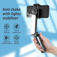 Handheld Selfie Stick Gimbal Stabilizer Holder Adjustable Fill Light Selfie Stand Bluetooth Mobile Phone  For IPhone Samsung