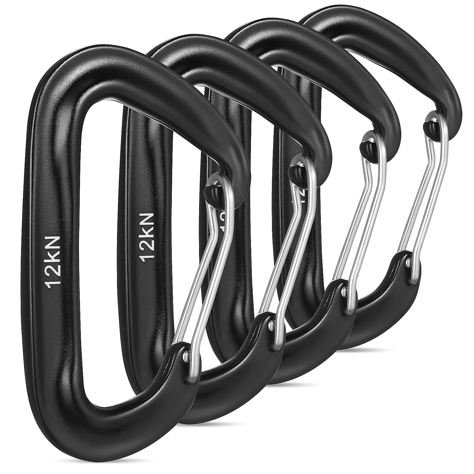 

4 pcs High Gym Duty Pack Stainless Accessory Strength Snap Hook Climb Aluminum Alloy Outdoor Equipment Keychain