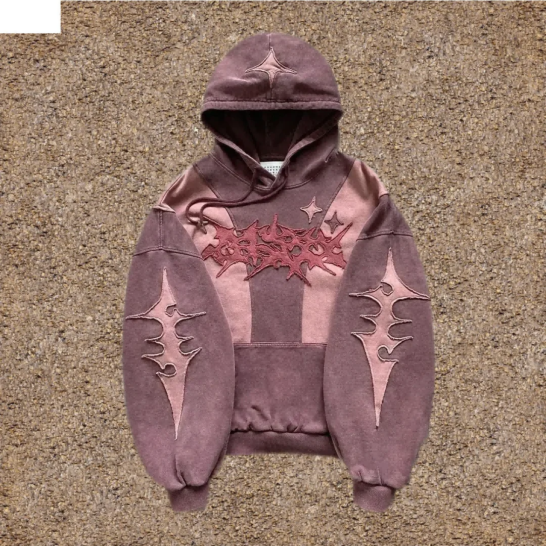 American New High Quality Patchwork Hoodie Streetwear Men Women Harajuku Y2k 2000s Gothic Fashion Loose Casual Hoodie Sweatshirt