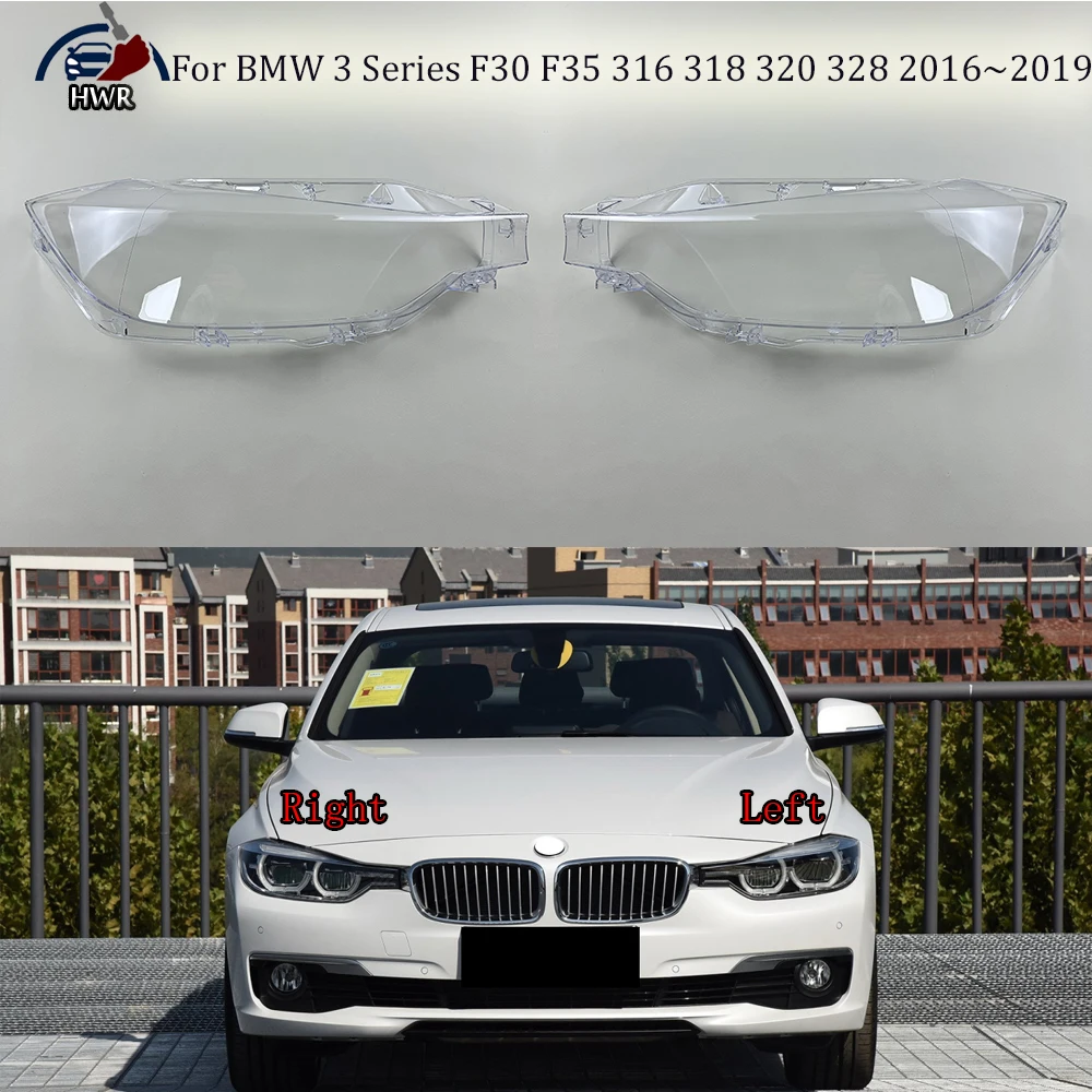 

For BMW 3 Series F30 F35 316 318 320 328 2016 2017 2018 2019 Car Front Headlight Lens Cover Auto Case Headlamp Lampshade