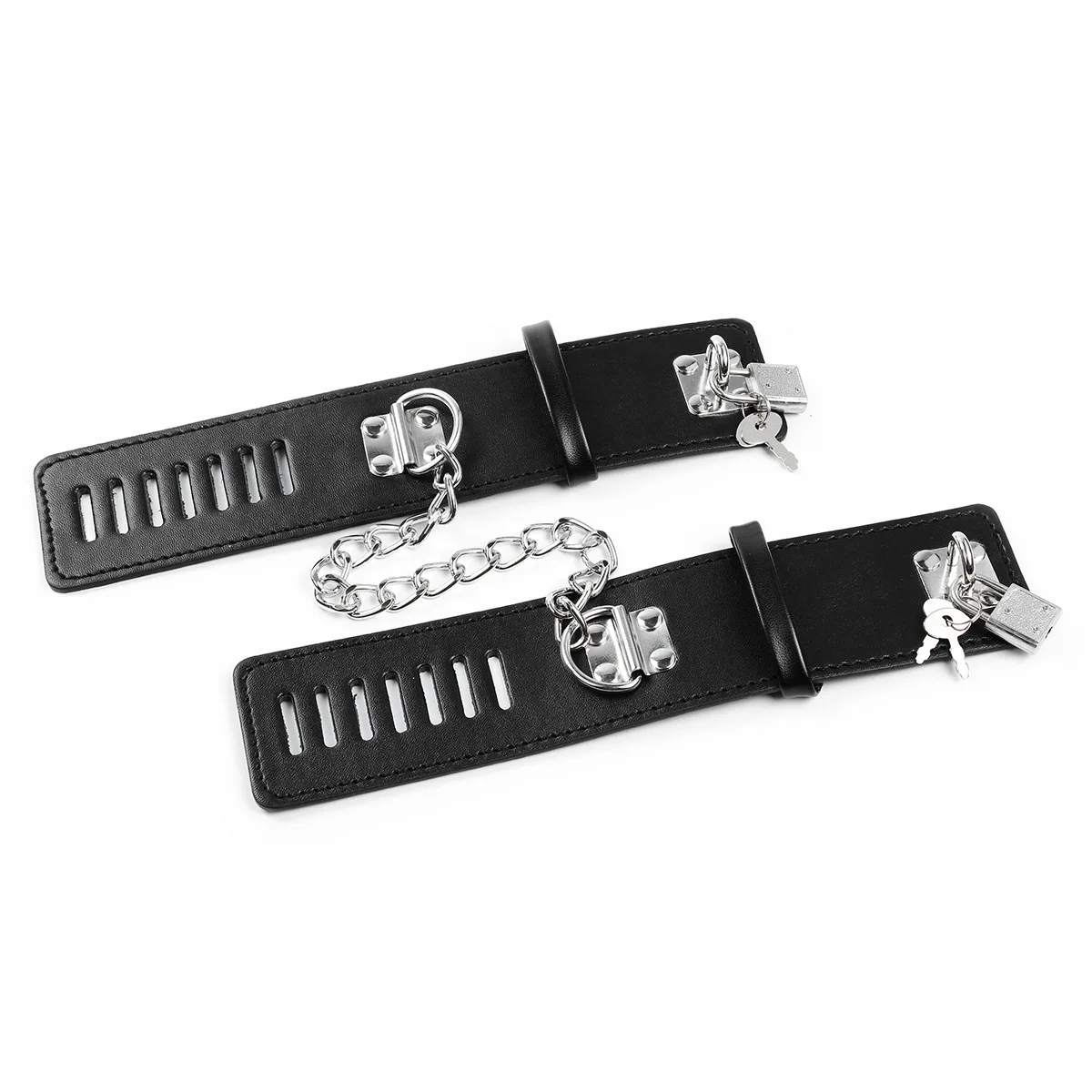 Handcuffs Sex Toy PU Bondage Gear with Lock Adjustable Hand Restraint Sex Toys Couple Erotic Games SM Slave Role Play Tool 18+