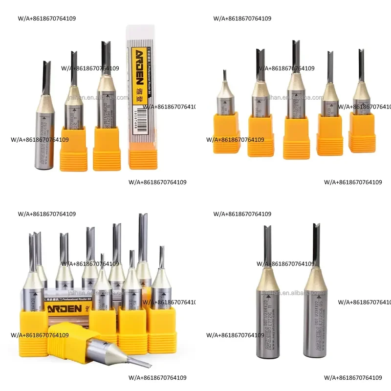 2026 Arden A0107 1/2*4mm*24mm AlTin Coated Carbide 2 Flutes CNC Router Bits Straight Milling Cutter for Woodworking