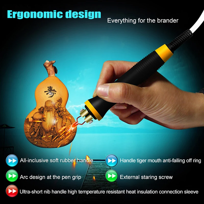 

Professional Pyrography Pen Carving Soldering Electrocautery Pen Soldering Iron Pen Gourd Pyrography Machine Gourd Craft Tool