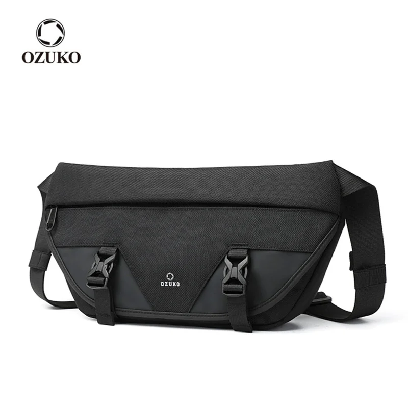 

OZUKO Cell phone Shoulder Bag Waperproof Oxford Male Crossbody Bags Outdoor Sports Crossbody Bag Light Weight Travel Chest Bags