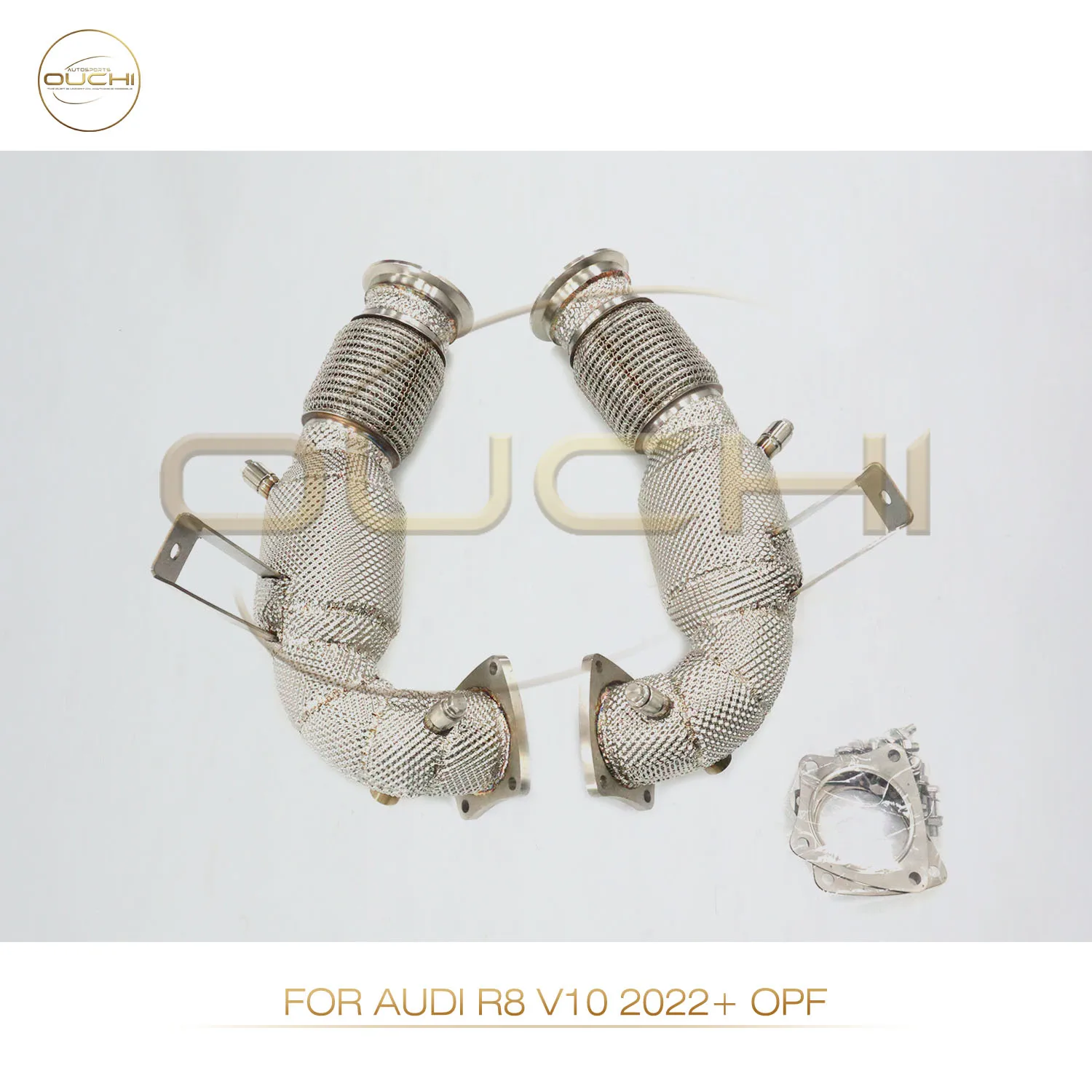 

High Flow opf pipe for Audi R8 V10 2022+ With 200 Cell Cat Increases Horsepower Torque Louder Aggressive Sound