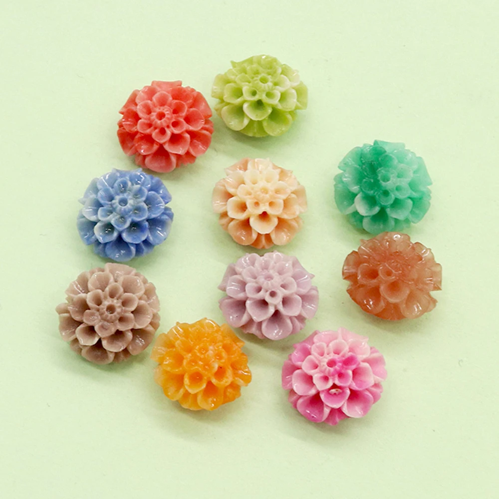 Carved Hydrangea Imitation Coral Resin Loose Beads Charms for Women Jewelry Making DIY Necklace Bracelet Jewelry Accessories