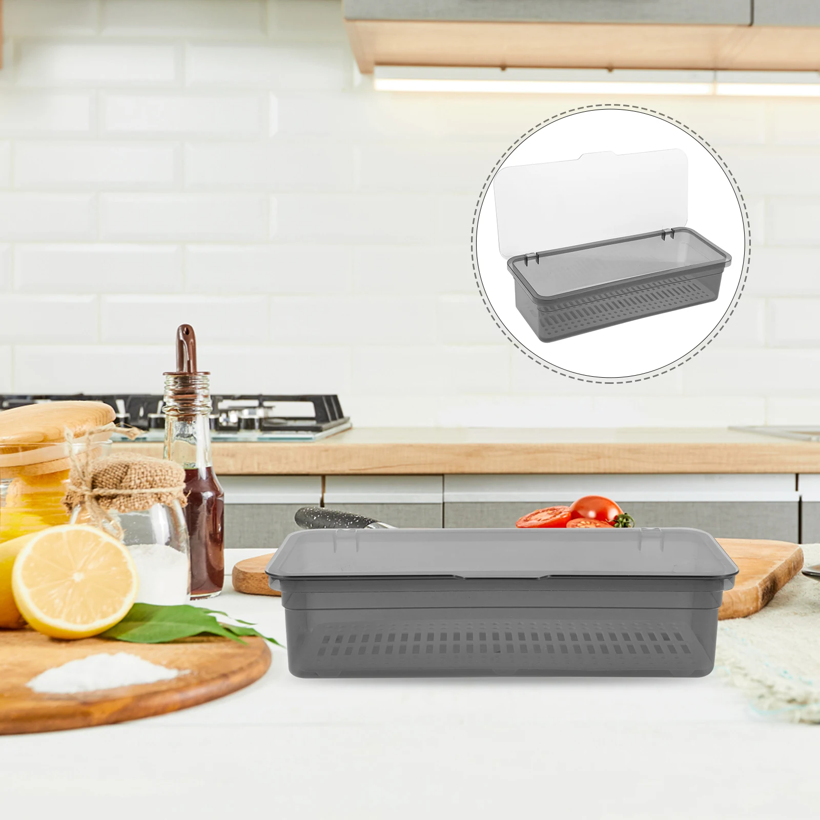 

Knife Fork Storage Box Utensil Container Kitchen Cutlery Tray Tableware Organizer Flatware Drawer Chopsticks Drainage Hygienic