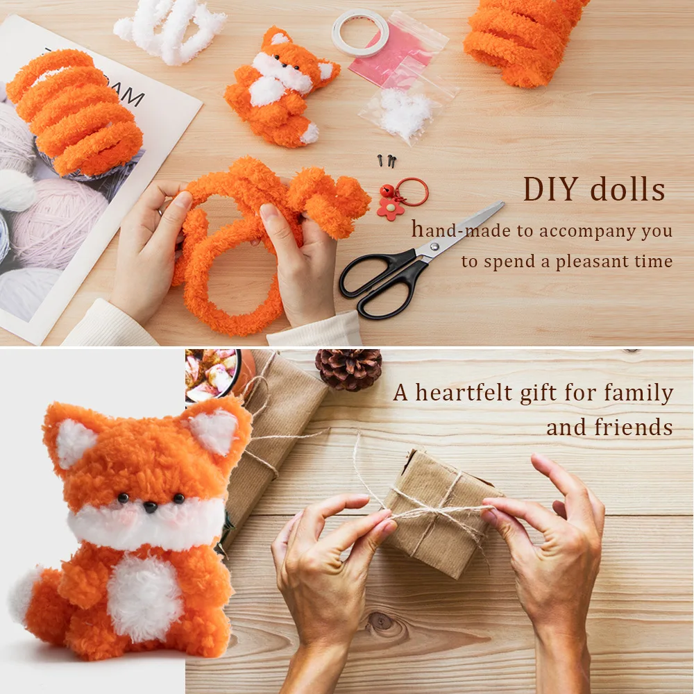 Chenille Stems Thick Pipe Cleaners Pastel Craft Fox Thick Fluffy Fuzzy Sticks for DIY Animal Crafts Plush Twist Gift Bag Charms