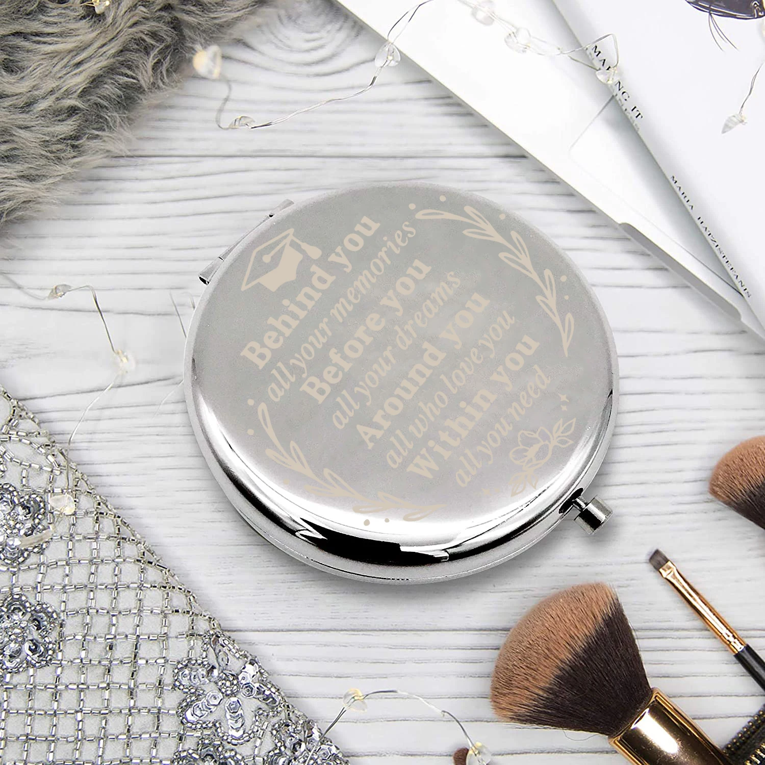 

Personalized small mirror, customized name gift for women, bridesmaid proposal gift, wedding gift, friend birthday gift, the bes
