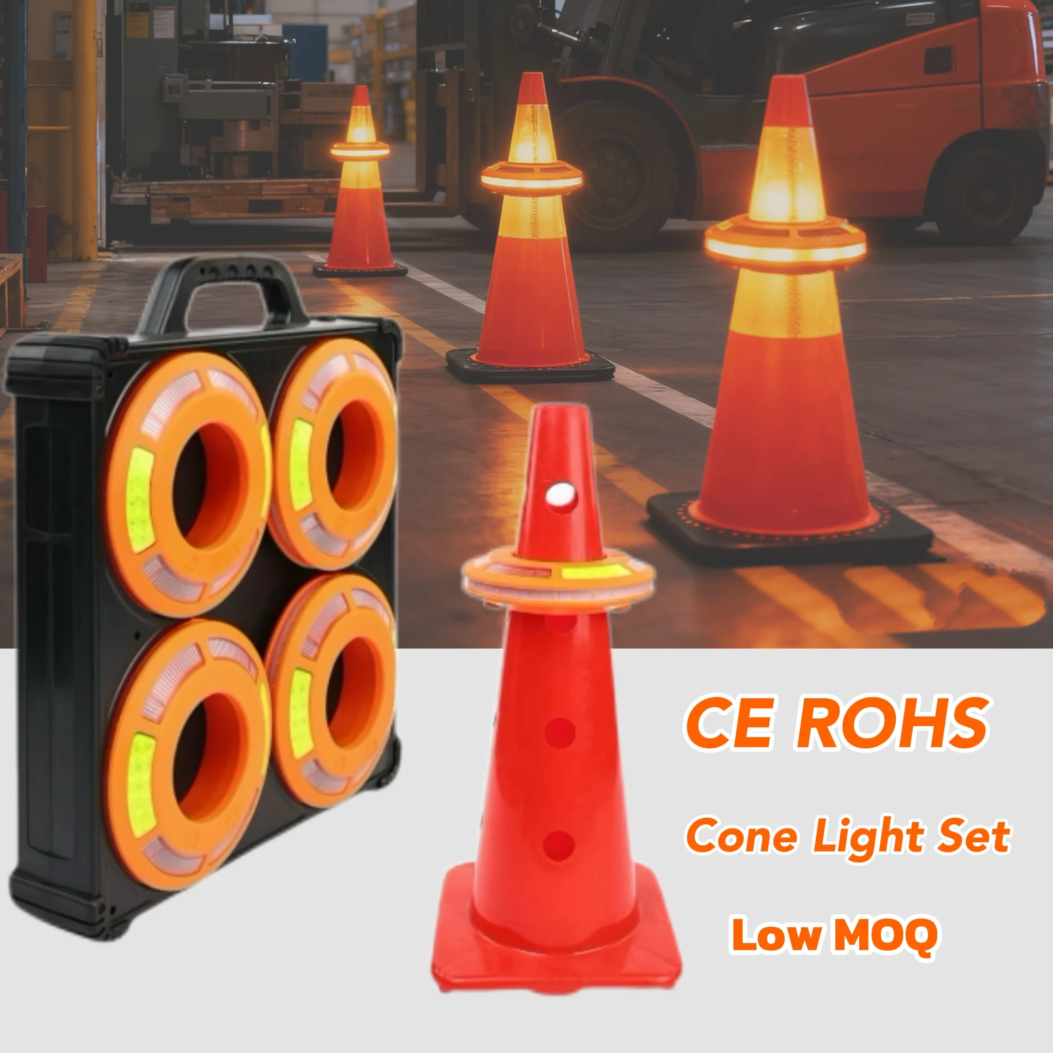 Road Traffic Cone - 360 ° Verkeerskegeltopper signaallamp voor bouw,