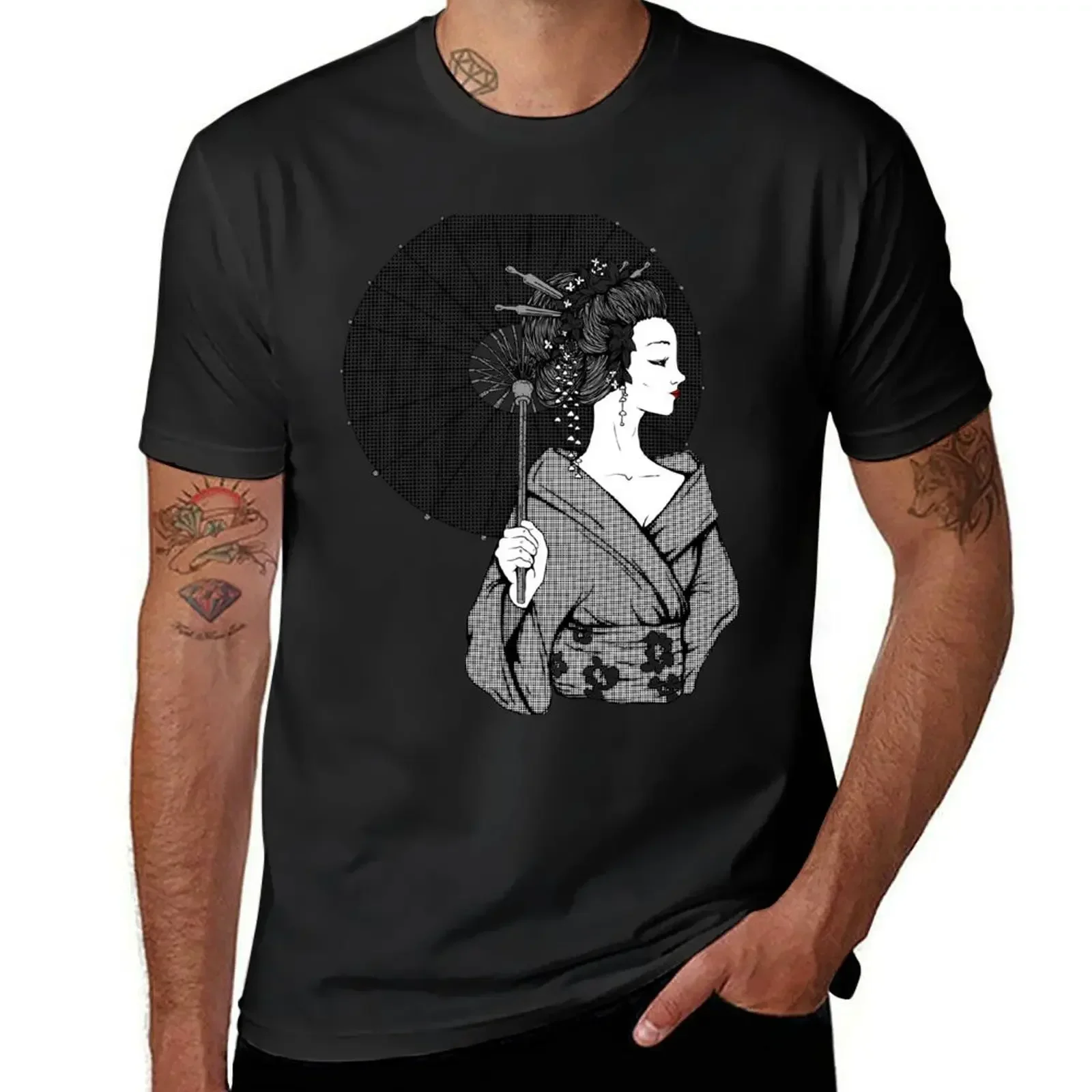 Vecta Geisha T-Shirt vintage Blouse men clothing