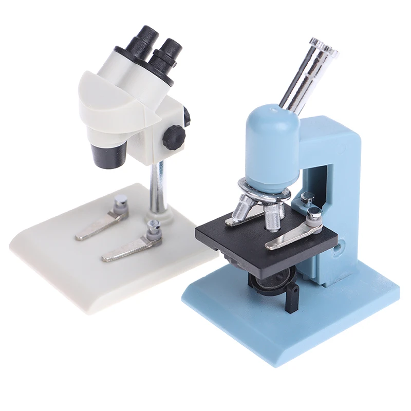 1 pièce neuve : Modèle de microscope miniature 1:12 pour maison de poupée, équipement de laboratoire, jouet décoratif pour scène expérimentale