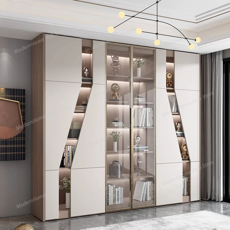 Luxury Nordic Living Room Cabinets Librero Storage Display Cabinets House Container Bookshelf Wood Gabinete Trendy Furniture