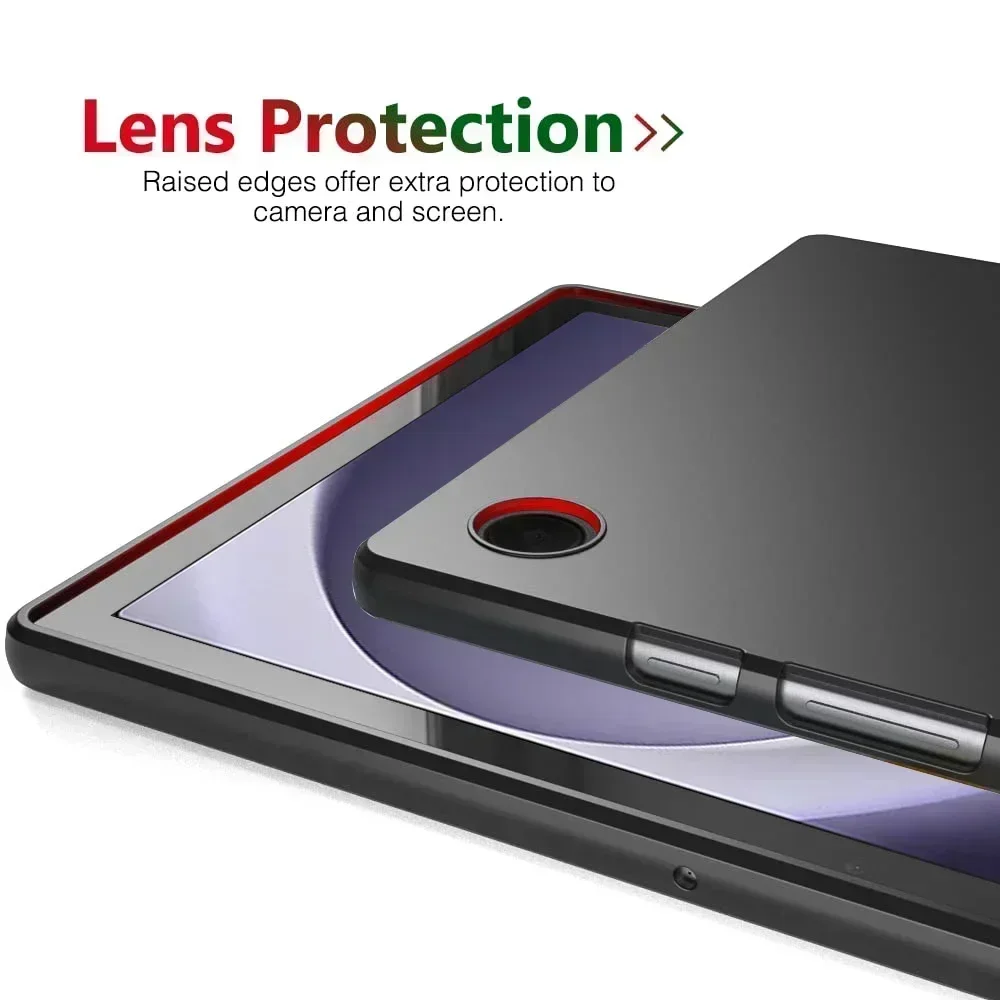 Casing silikon lembut untuk Samsung Galaxy Tab A9 Plus 11 2023 SM-X210 SM-X215 SM-X216 X210 fleksibel TPU cangkang tahan guncangan hitam