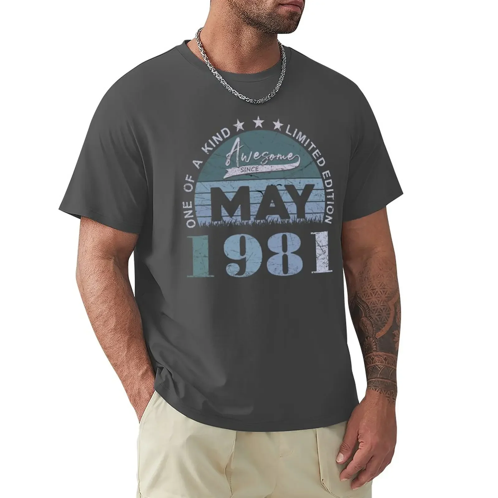 40 Years Old 40th Birthday Decoration May 1981 T-Shirt Aesthetic clothing boys whites graphics mens workout shirts