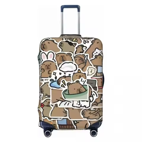Fashion Travel Essentials Suitcase Cover Funny Capybara Print 18-32 Inch Traveling Accessories Trolley Luggage Protective Case