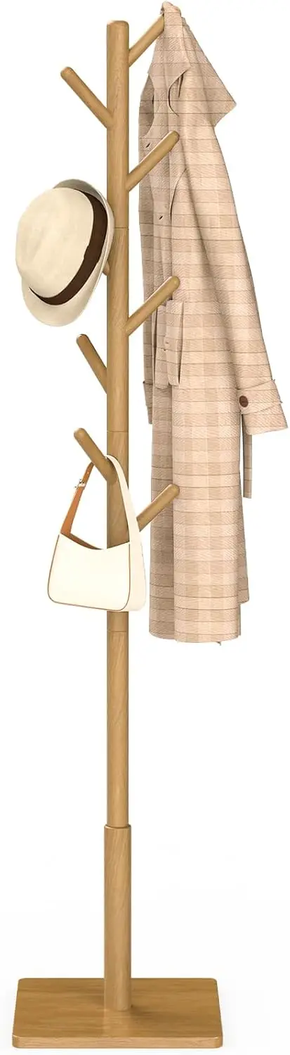 

Coat Rack Freestanding with Stable Square Base for Cloathes, Hat, Used in Bedroom, Office and Entryway, Sturdy and Easy