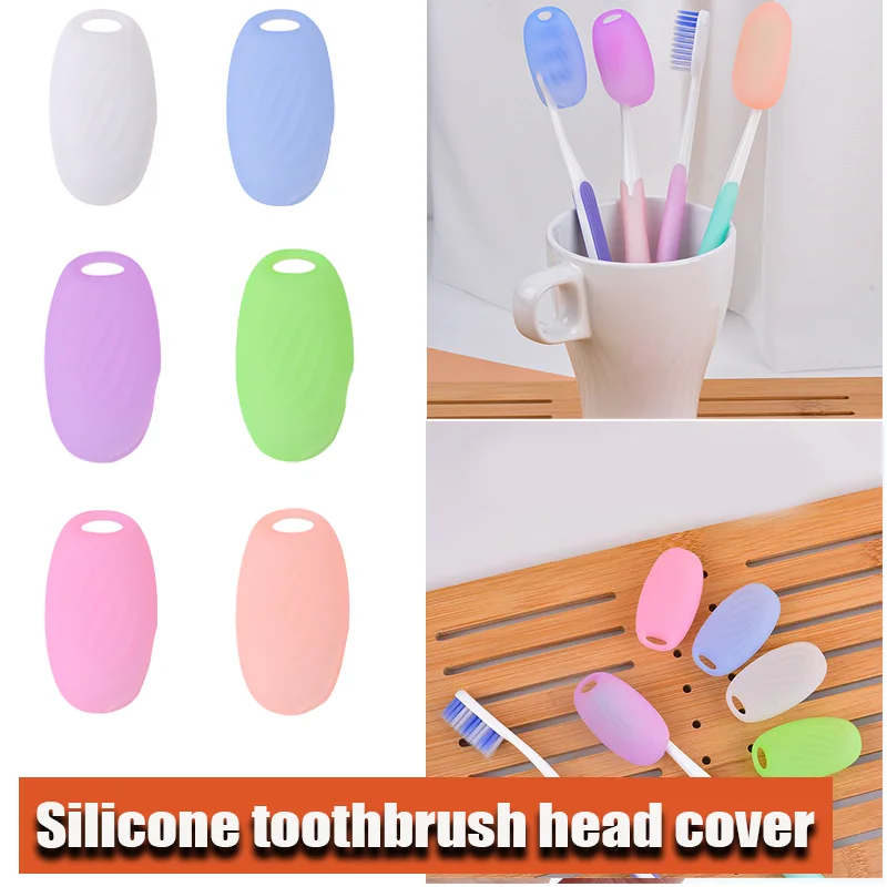 2pcs Silicone Toothbrush Head Cover with Hook Toothbrush Cap Travel Toothbrush Cover Portable Toothbrush Protector