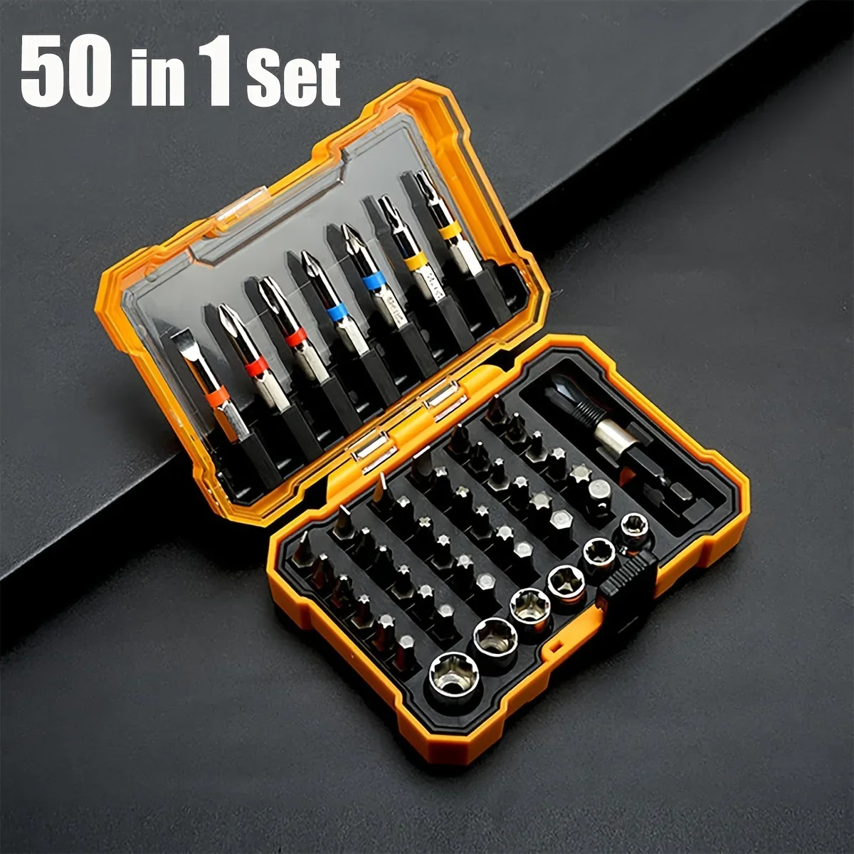 

50 in 1 Screwdriver Bit Set Magnetic Hex Torx Bits with Torage Case Electric Screwdriver Socket Adapter for Home Repair Tool