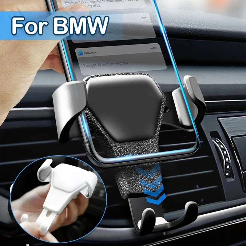 

Universal Leather-Textured Car Phone Holder - Auto-Clip Gravity Air Vent Mount for iPhone 15/16/S24 Ultra/Xiaomi13/14 (1PC Pack)