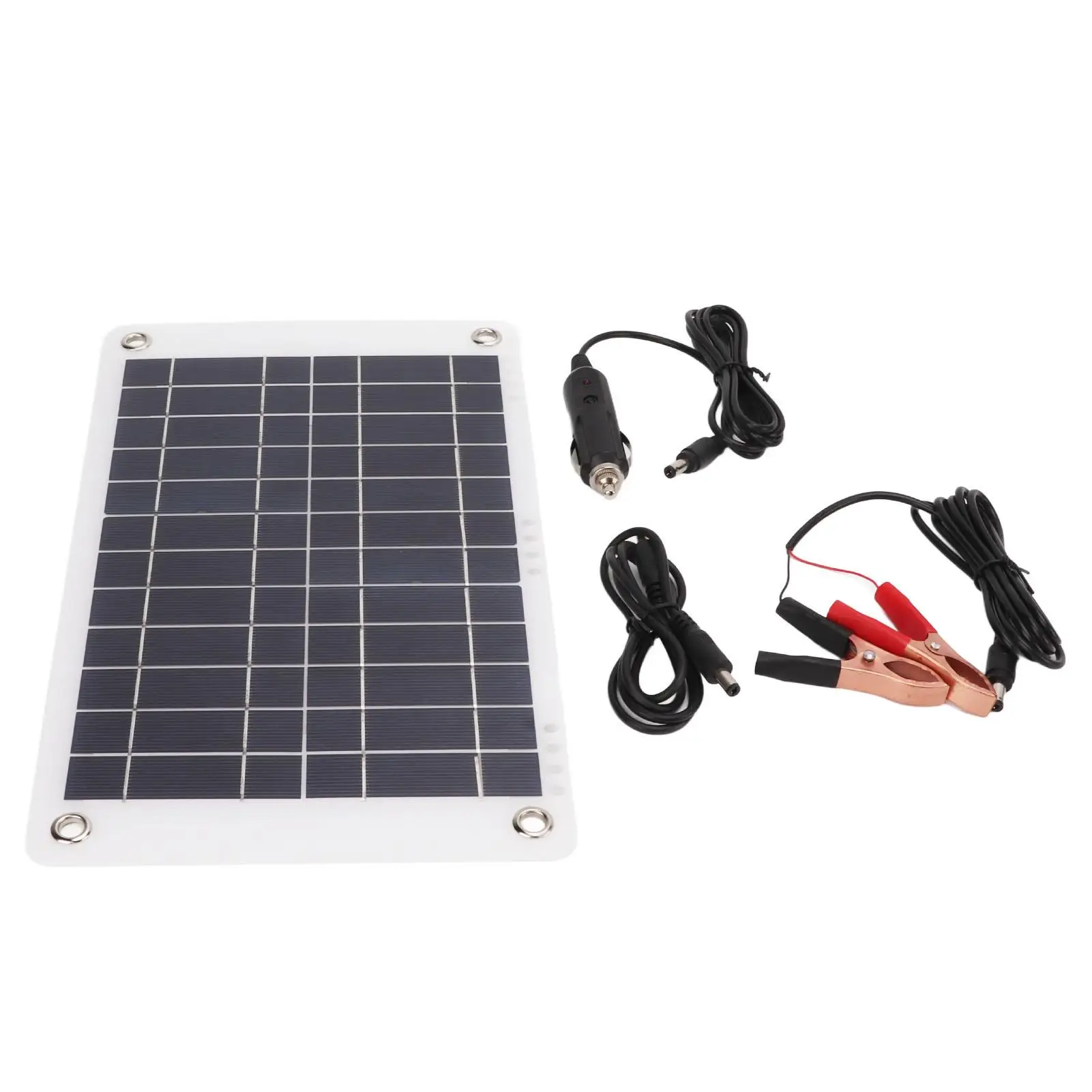 12V 8.5W Semi-Flexible Monocrystalline Solar Panel Charger with Clip - Outdoor Battery Tool