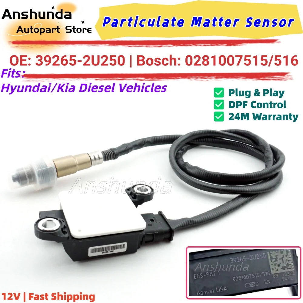39265-2U250 PM Particulate Sensor 0281007515 0281007516 Fit Hyundai Tucson Kia Sportage GPF Particle Sensor