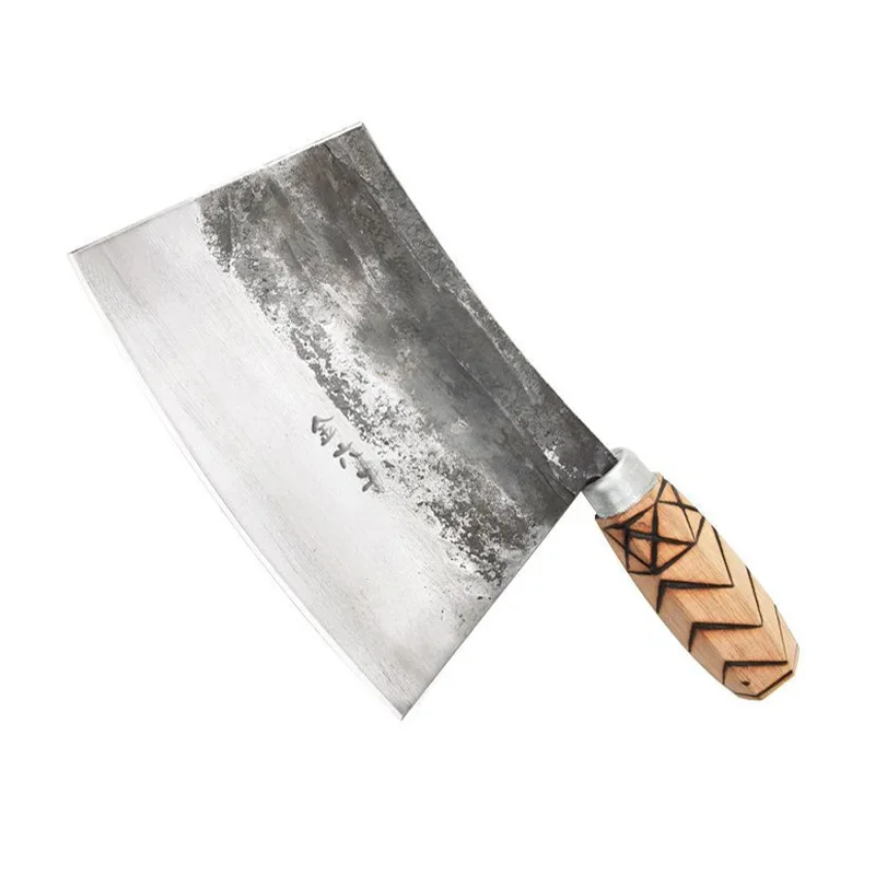 Chinese Butcher Knife 1CM Blade Chopping Knife Forged Kitchen Knives Cut Big Bone Chopping Knife High Hardness Kitchen Cutter