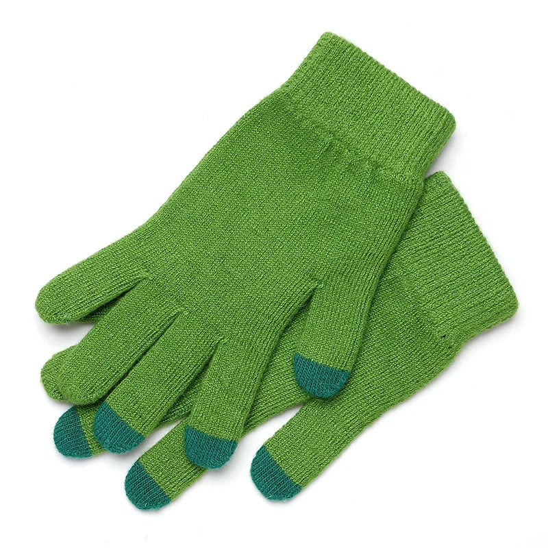 Guantes de invierno de alta calidad para pantalla táctil para hombres y mujeres, guantes de lana merina 100%, guantes de punto elásticos suaves y