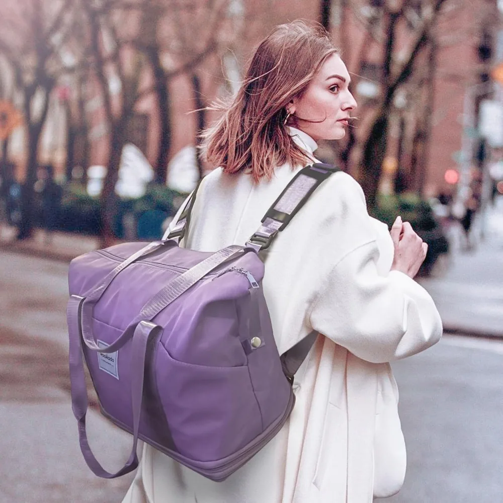 حقيبة من القماش الخشن قابلة للتوسيع وقابلة للطي مع عجلات، حقيبة ظهر قابلة للفصل للسفر في عطلة نهاية الأسبوع والأعمال ومغامرات التخييم #6