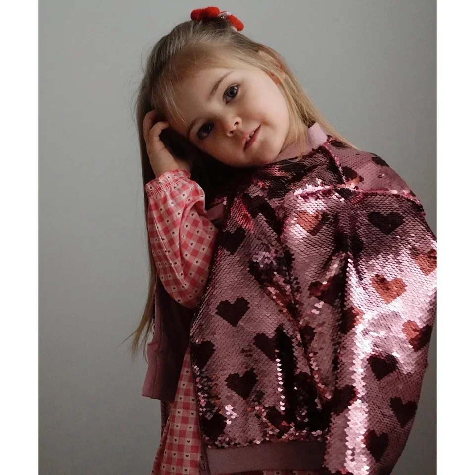 Spot 24 Summer New Children's Wear KS Same Love Sequin Coat Girl's Embroidered Mesh Dress Half Skirt Cotton