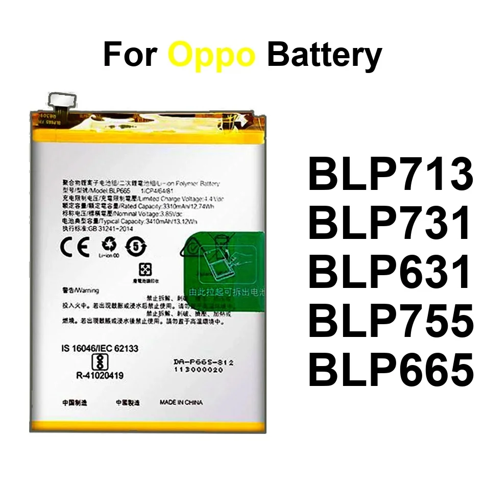 

Battery 3200-4045Mah For Oppo F3 F5 F7 K7 3 Realme Q X 5 Youth CPH1725 Find Version Pro Lite 2020 4G 5G BLP631 BLP665 BLP731