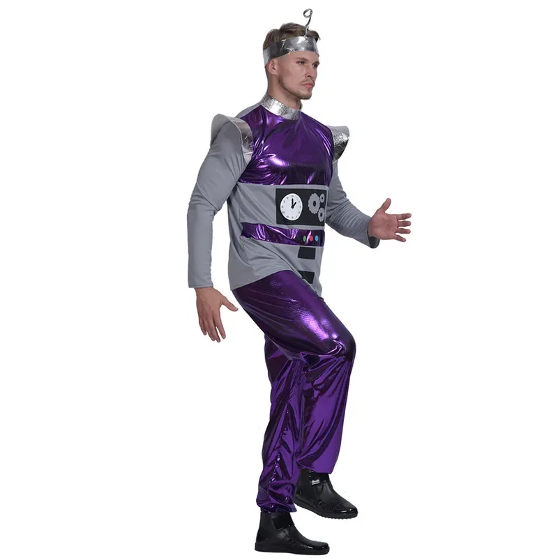 

Men's Movie Cheap Robot Alien Costume Cosplay Adult Halloween Party Fashion Purple Outfits Carnival Easter Purim Fancy Dress