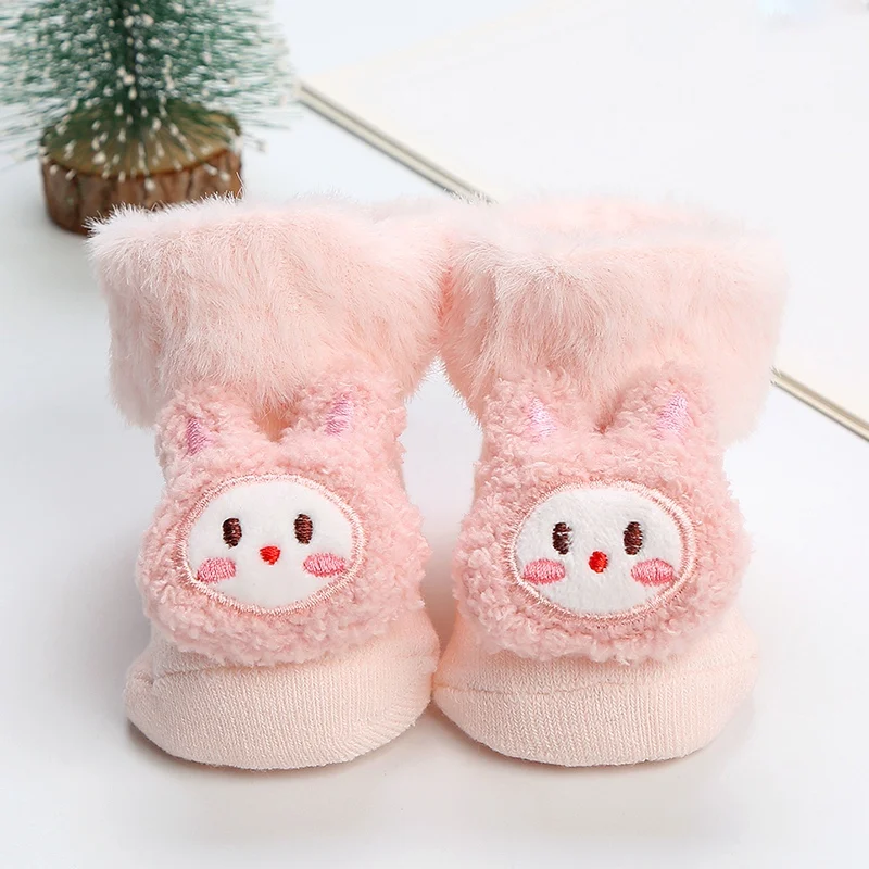 Bobora Winter Baby Socks Cartoon Animal Anti-slip Infant Floor Sock Toddler Girls Boys Newborn Kids Warm Thicken Plush Socken