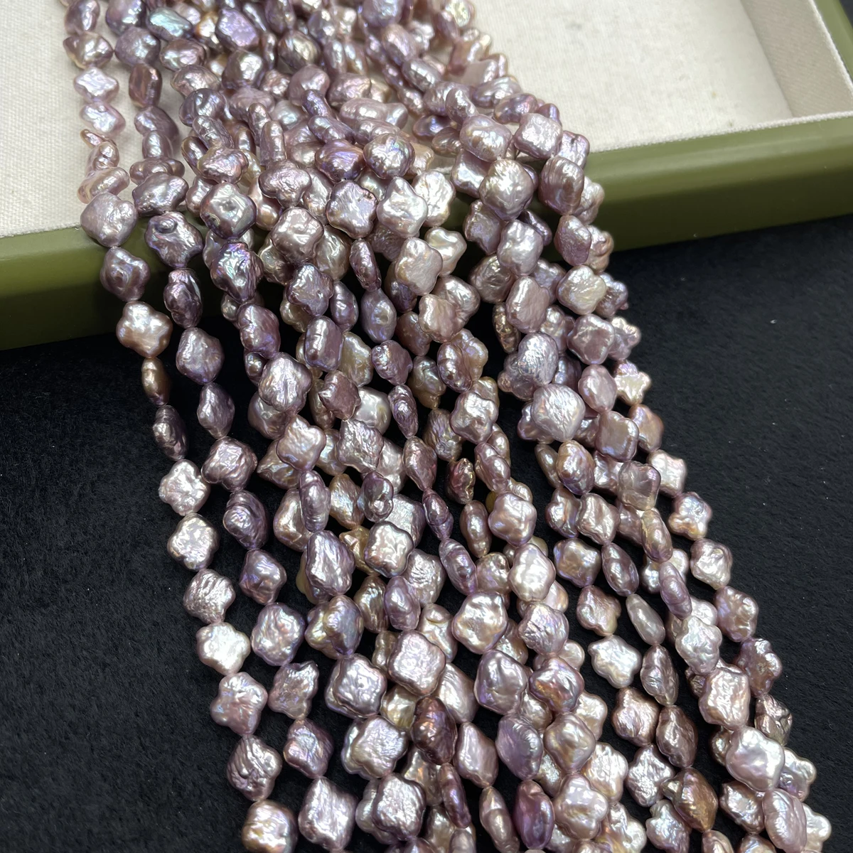 

Natural Freshwater Pearl Purple Four-Leaf Clover Spacer Bead 10x10mm 5A Premium DIY Jewelry Making Women's Necklace Bracelet