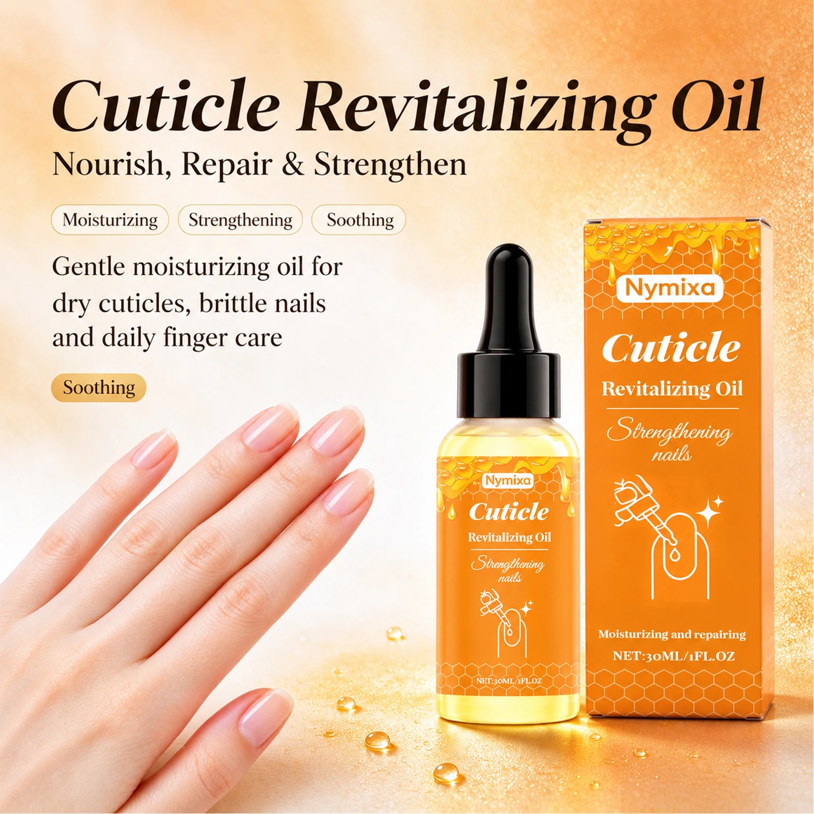 Cuticle Oil Nail Care Repair Oil for Dry Skin Strengthen Nails Improve Cracked Reduce Split Nails Soft Smooth Nail Care