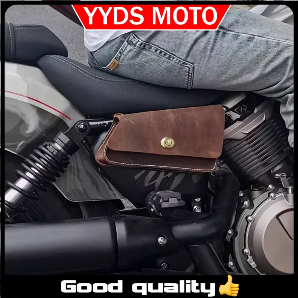 

For Chinchilla 450/500 side cover bag side bag Benda motorcycle modified accessories retro cowhide motorcycle middle small bag