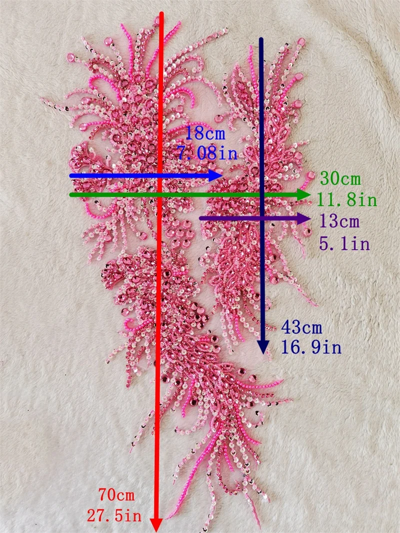 16 Colors Luxury V Neck Beading Tulle Apparel Decoration Evening Dress Fabric Handmade Diamond Sequin Gown Accessories Material