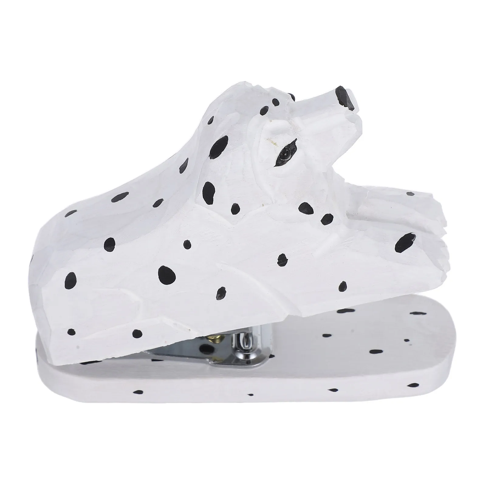 Grapadora de madera dálmata, novedad funcional, suministros de oficina para decoración de escritorio creativa, accesorio de papelería de animales pequeños