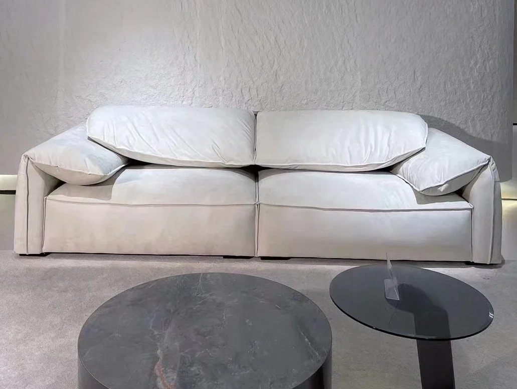 ls04Ls04 Minimalist Matte Cloth Sofa, Simple Modern Living Room Sofa