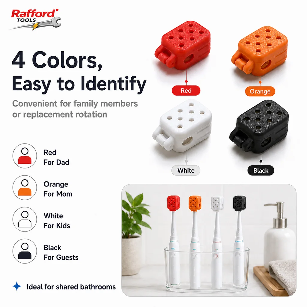 Rafford4PCS 전동 칫솔 헤드 캡, 통풍이 잘되는 방진 여행용 커버, Oral-B용 휴대용 브러시 헤드 보호대 썸네일 5