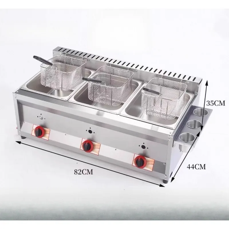 Luxuriously upgraded three-pot three-cylinder, Set up a gas fryer, fried skewers, fries, chicken cutlets