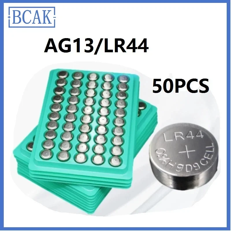 50pcs LR44 210mAh  Battery Button Watches Cell Coin Battery LR44 Cells Button Batteries AG13 1.55V Watch Ronic Remote toys