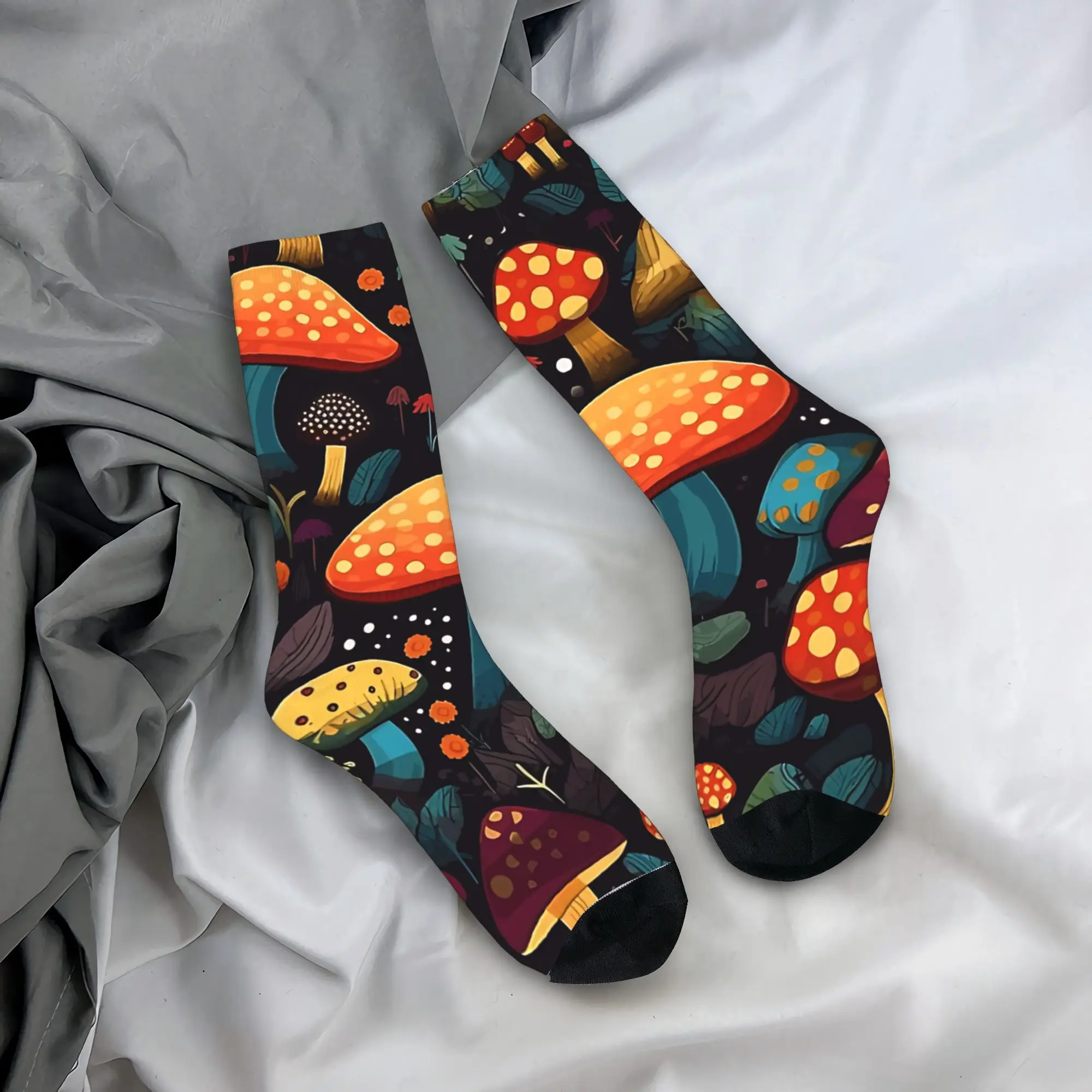 

Men's Socks Botanical Autumn Mushroom Mushroom Stockings Anti Skid Medium Soft Socks Autumn Trendy Pattern Climbing Socks