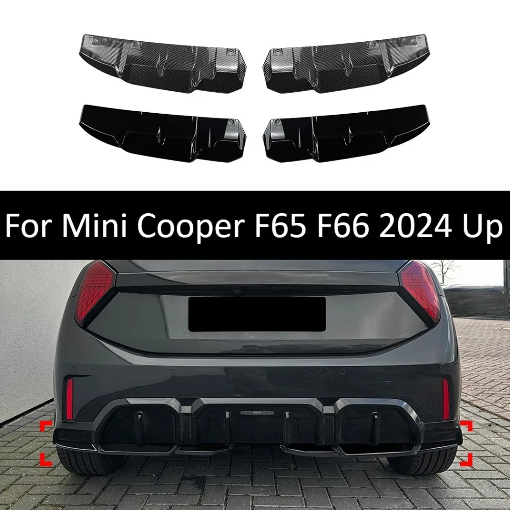 

Rear Bumper Lip Diffuser For Mini Cooper F65 F66 2024 Up Sport Style Spoiler Body Kit Exterior Tuning Accessories Gloss Black 3D