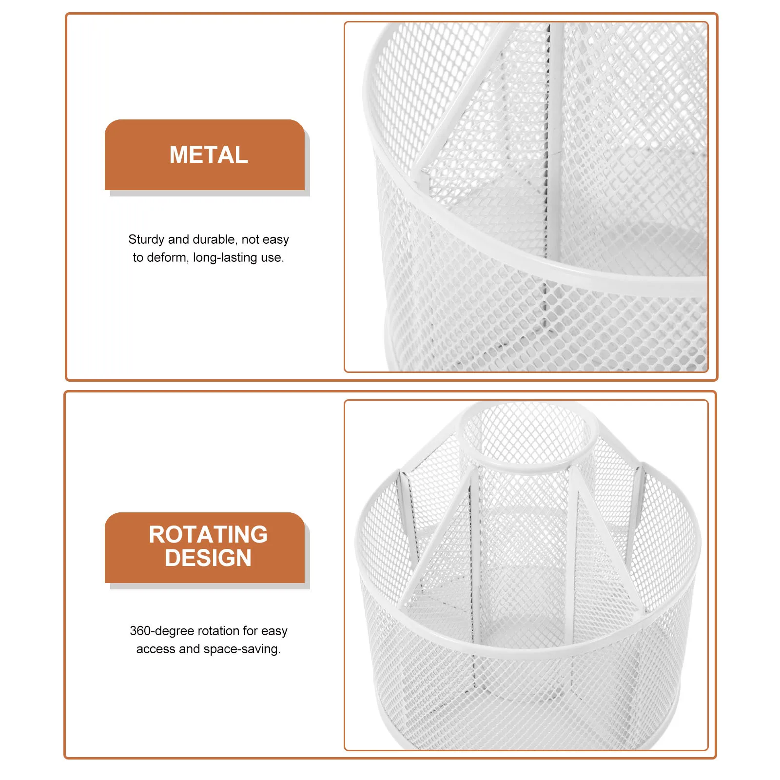 

Metal Pen Holder Rotatable Desk Organizer Pencil Spinning Rotating Makeup Brush Cup for Brushes