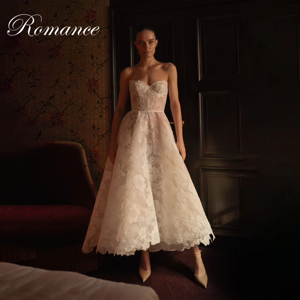 

Exquisite Lace Appliques A-Line Wedding Dress Sleeveless Ankle-Length V-Neck Open Back Bridal Gown Vestidos De Novia Customized