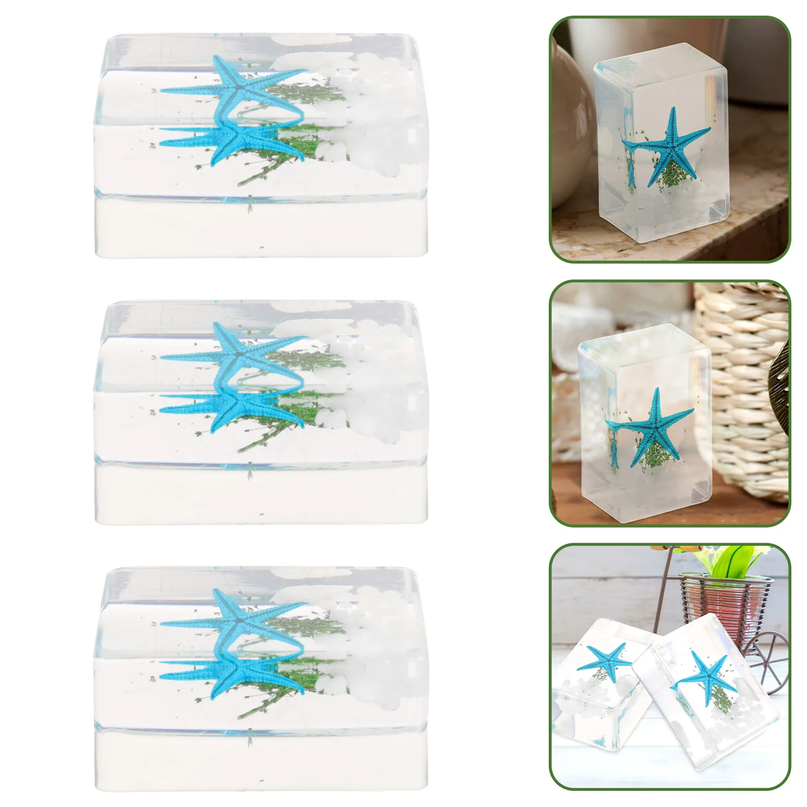 

3Pcs Stable Practical Resin Ocean Animals Ornament Wide Range Application Note Block Cube,resin Decoration Resin