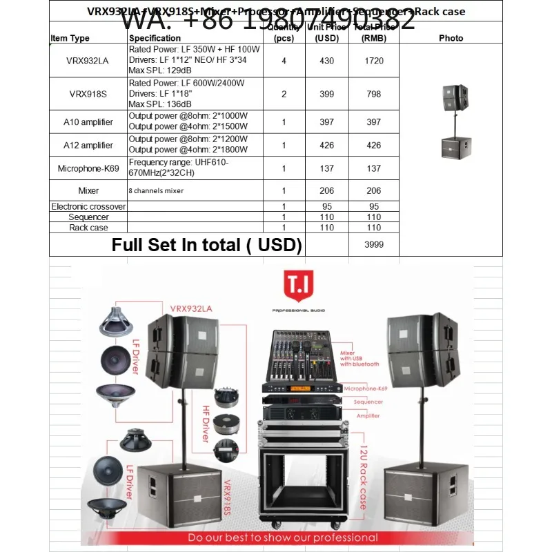 18-inch Subwoofer Column Speaker Box, Professional Line Array Connecting Bass System for Stage Live Sound Equipment Matching