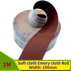 1M 100mm Width Emery Cloth Roll 60-800 Grit Sandpaper Roll Aluminum Oxide 4 Inch Width Abrasive Sandpaper Rolls for Wood Metal